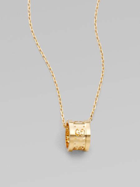 gucci 18k gold chain|Gucci 18k gold barrel necklace.